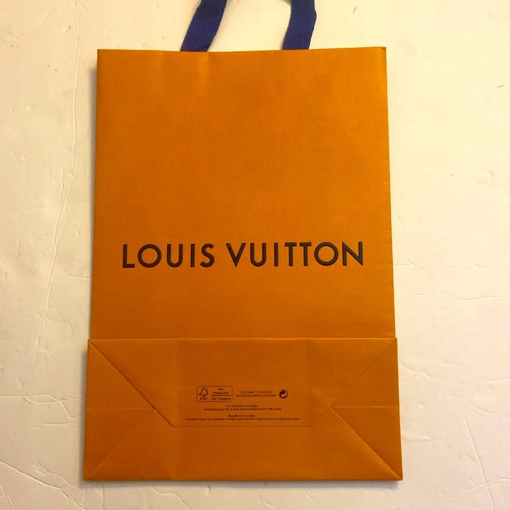 Louis Vuitton Party Gift Paper Bag Shopping Tote made in Hungry 14 x 10 x 4”